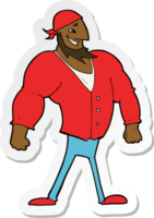 sticker of a cartoon manly sailor man png