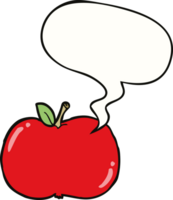 Cartoon-Apfel und Sprechblase png