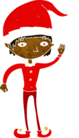 elfo de navidad agitando dibujos animados png