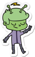 sticker of a friendly cartoon spaceman png