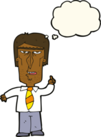 cartoon grumpy boss with thought bubble png