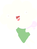 flat color style cartoon cloud head creature png