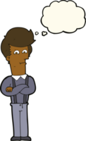 cartoon annoyed man with thought bubble png