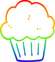 rainbow gradient line drawing cartoon  muffin png