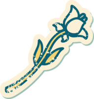 distressed sticker tattoo style icon of a lily png