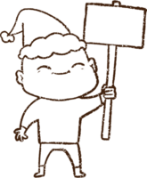 dessin au fusain de l'homme de noël png