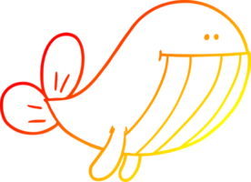 warm gradient line drawing cartoon whale png
