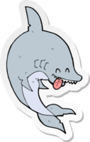 sticker of a funny cartoon shark png