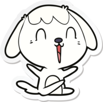 sticker of a cute cartoon dog crying png