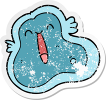 distressed sticker of a cartoon germ png