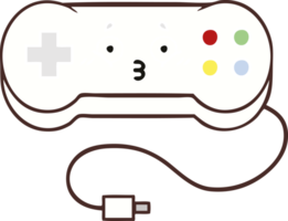 controlador de juego de dibujos animados retro de color plano png
