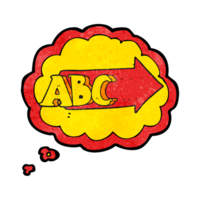 trodde bubbla texturerad tecknad serie ABC symbol png