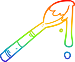 dibujo de línea de gradiente de arco iris cucharada de miel png