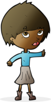 cartoon vrouw geven thumbs up symbool png