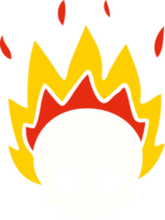 quirky hand drawn cartoon skull png