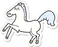 sticker of a cartoon horse rearing up png