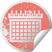 noodlijdende circulaire peeling sticker symbool werk kalender png