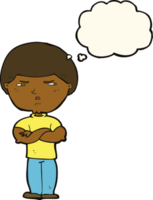 cartoon grumpy man with thought bubble png