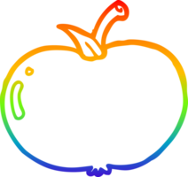 rainbow gradient line drawing cartoon apple png