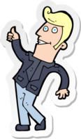 sticker of a cartoon man giving thumbs up sign png