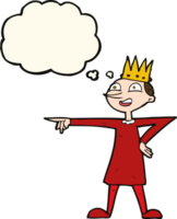 cartoon pointing prince with thought bubble png