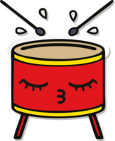 sticker of a cute cartoon drum png