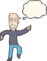 cartoon angry old man with thought bubble png