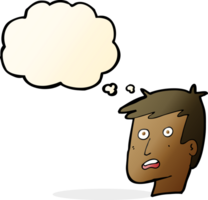 cartoon unhappy face with thought bubble png
