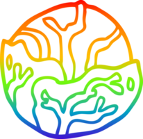 rainbow gradient line drawing cartoon cabbage png