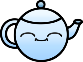 gradient shaded cartoon happy teapot png