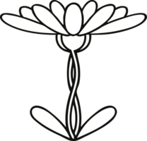 line drawing cartoon flower png