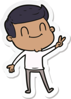 sticker of a cartoon friendly man png