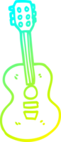 desenho de linha de gradiente frio desenho animado guitarra velha png