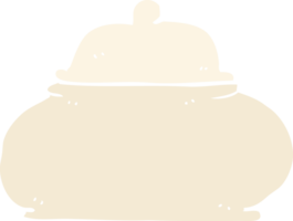 illustration en couleur plate d'un pot en céramique de style ancien dessin animé png