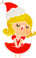 christmas retro cartoon of kawaii girl png