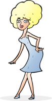 cartoon woman posing in dress png