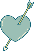 tattoo style icon of an arrow and heart png