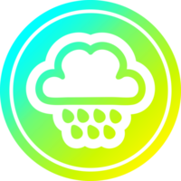 nuvem de chuva circular no espectro de gradiente frio png