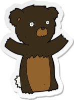 klistermärke av en tecknad svart björnunge png