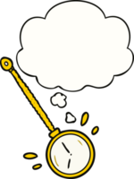 cartoon gold watch and thought bubble png