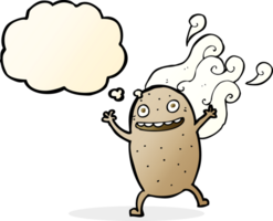 cartoon happy potato with thought bubble png