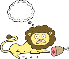 pensée bulle dessin animé Lion png