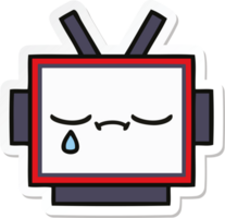 sticker van een schattig cartoon robothoofd png