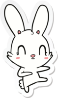 autocollant d'un lapin de dessin animé mignon dansant png