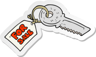 sticker of a cartoon house key with for sale tag png