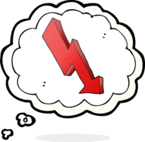 thought bubble cartoon arrow down trend png