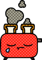 comic book style cartoon of a toaster png