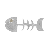 retro desenho animado peixe ossos png