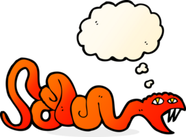 cartone animato serpente con pensato bolla png