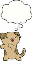 cute cartoon puppy and thought bubble png